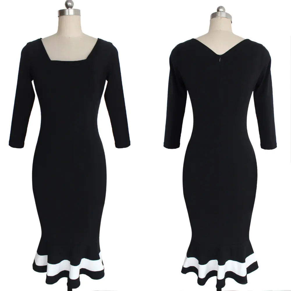Mesh Patchwork Bodycon Dress for Women - Chic Party Wear