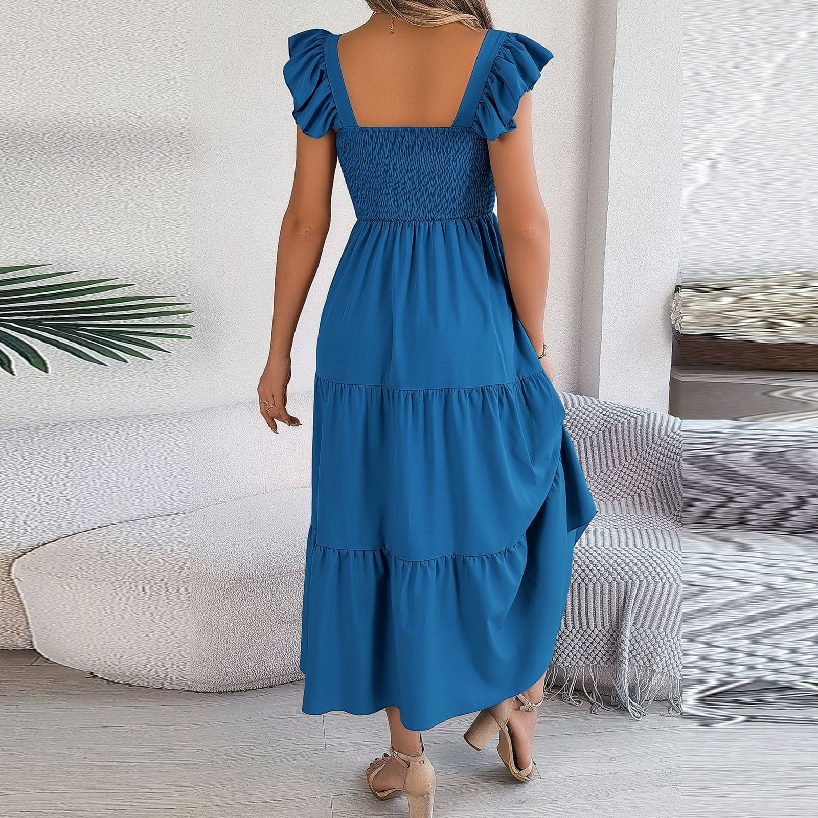 OFEEFAN Casual Dresses for Women Flowy Petite Maxi Dresses for Women Petite Length XS