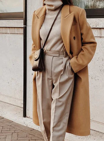 Women's Long Sleeve Woolen Jacket