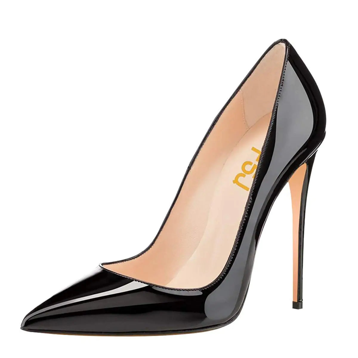 FSJ Women Fashion Pointed Toe Pumps High Heel Stilettos Sexy Slip On Dress Shoe Size 8 Black